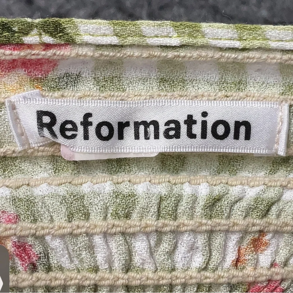 Reformation‎ Marmalade Gingham Floral Top